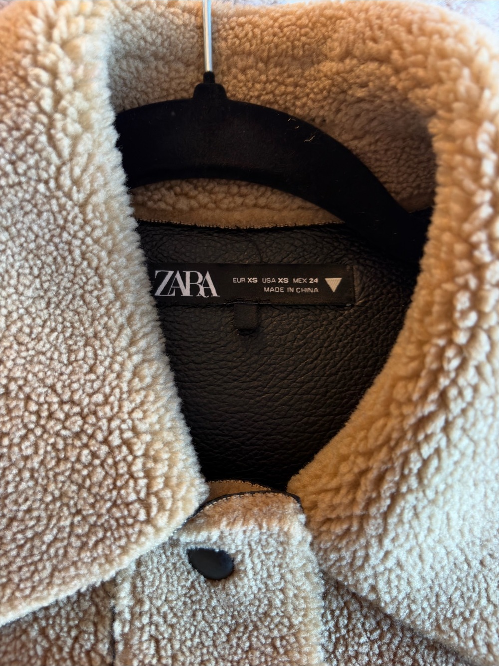 Zara Sherpa Jacket in Brown - Picture 2 of 5